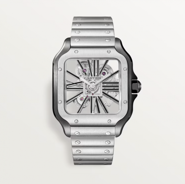 Cartier Santos - Skeleton - Gray steel Cartier Skeleton