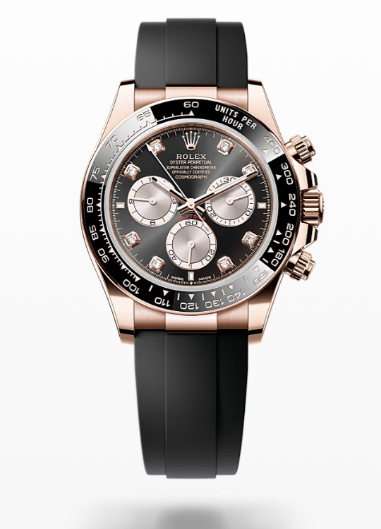 Rolex Cosmograph Daytona - Bright black and sundust set with diamonds - Everose gold, oysterflex Rolex Cosmograph Daytona Everose Gold and Diamonds