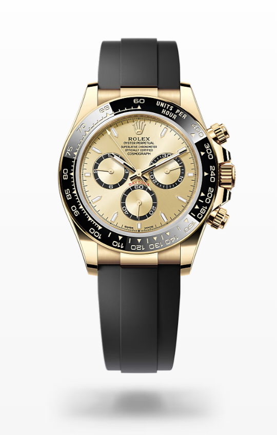 Rolex Cosmograph Daytona - Golden, black counter rings oysterflex Rolex Cosmograph Daytona