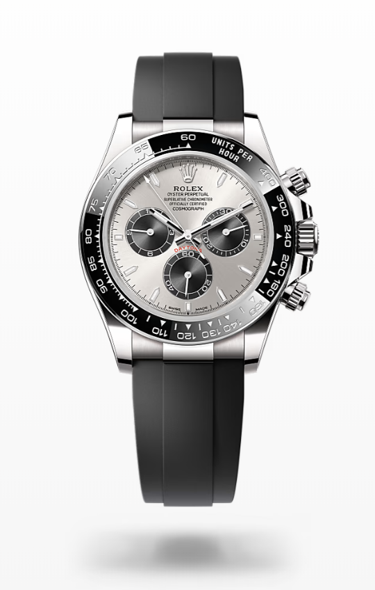 Rolex Cosmograph Daytona - Steel and bright black - White gold, oysterflex Rolex Cosmograph Daytona