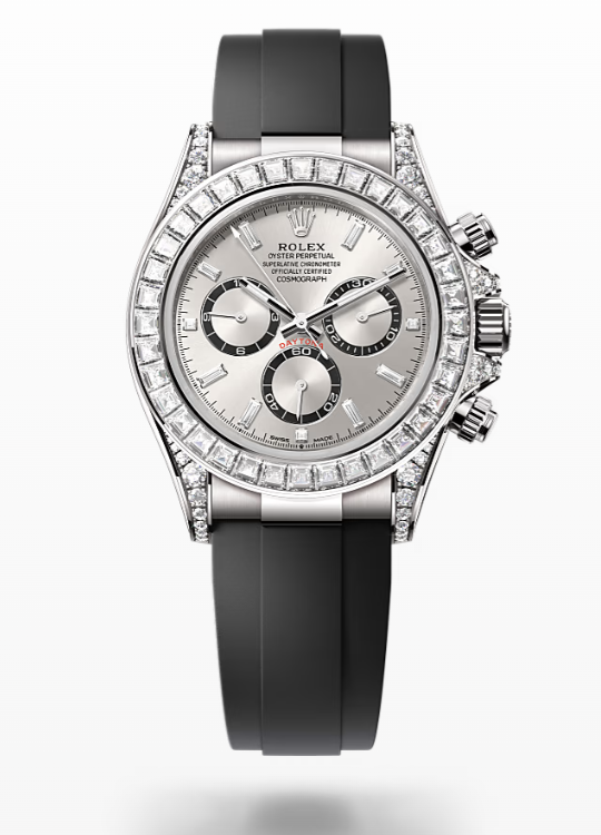 Rolex Cosmograph Daytona - Steel, bright black counter rings set with diamonds - White gold and diamonds Rolex Cosmograph Daytona Diamond