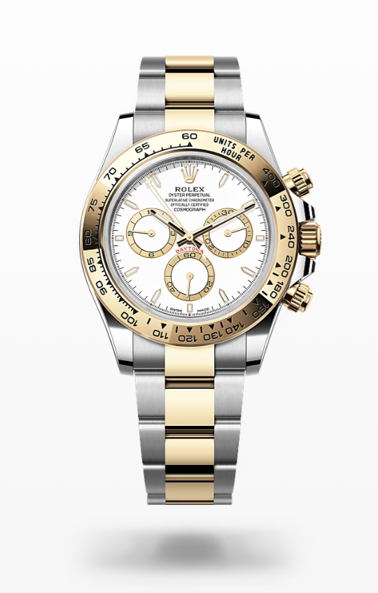 Rolex Cosmograph Daytona - White, golden counter rings and steel Rolex Cosmograph Daytona