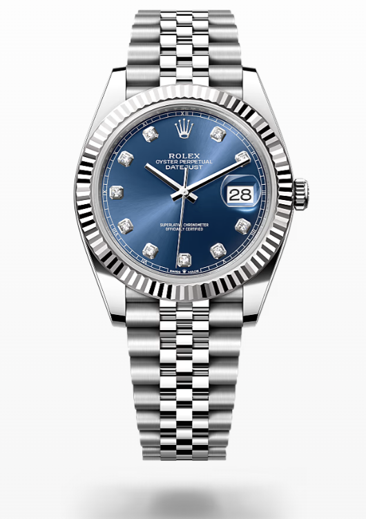 Rolex Date Just - Bright Blue Set With Diamonds Rolex Datejust Diamonds