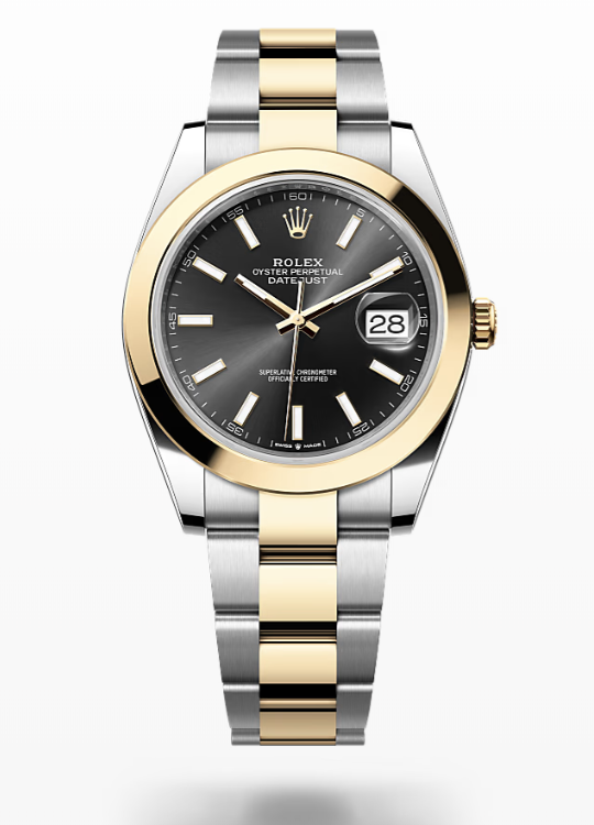 Rolex Date Just - Bright black - Oystersteel and yellow gold, dial Rolex Datejust