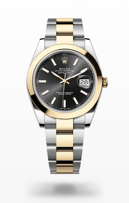 Rolex Date Just - Bright black - Oystersteel and yellow gold, dial Rolex Datejust