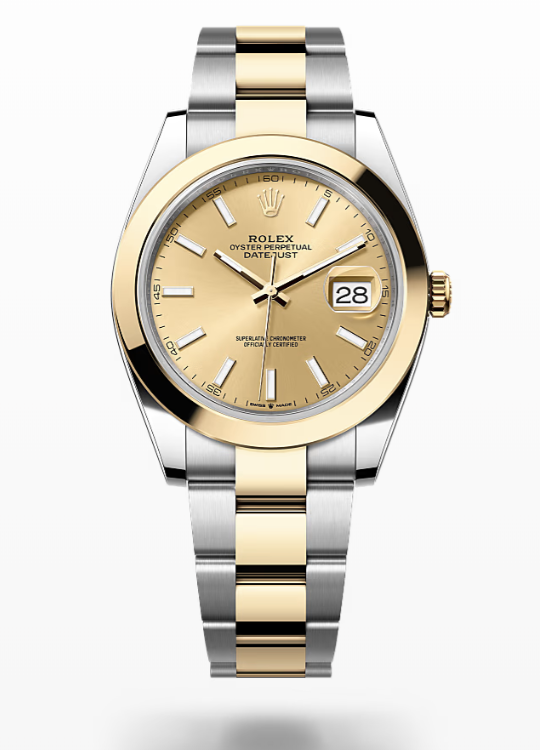 Rolex Date Just - Champagne-colour - Oystersteel and yellow gold, dial Rolex Datejust
