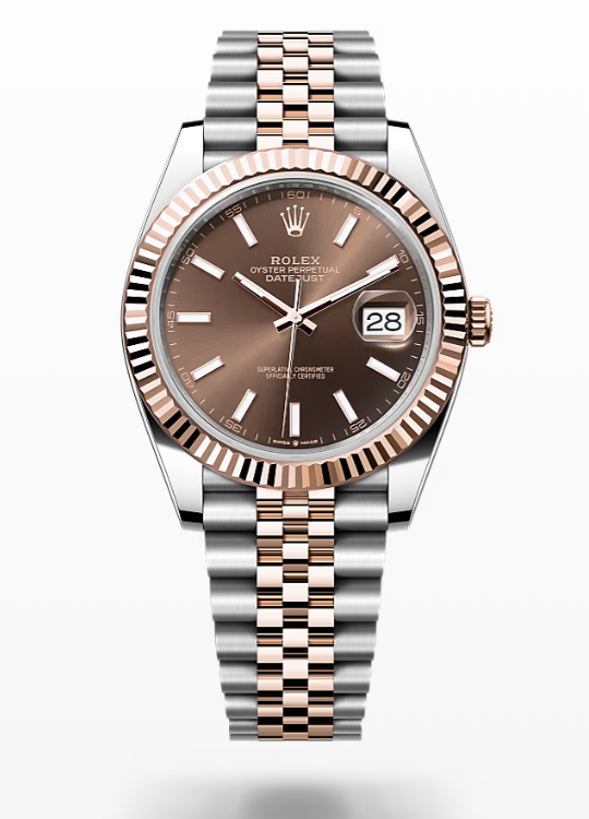 Rolex Date Just - Chocolate - Oystersteel and Everose gold, bezel-jubilee Rolex Datejust