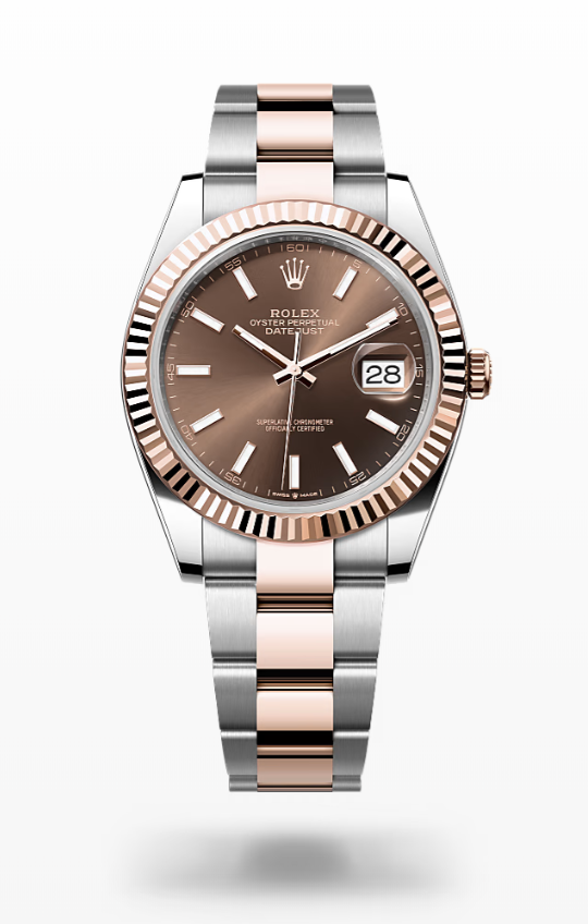 Rolex Date Just - Chocolate - Oystersteel and Everose gold, bezel Rolex Datejust