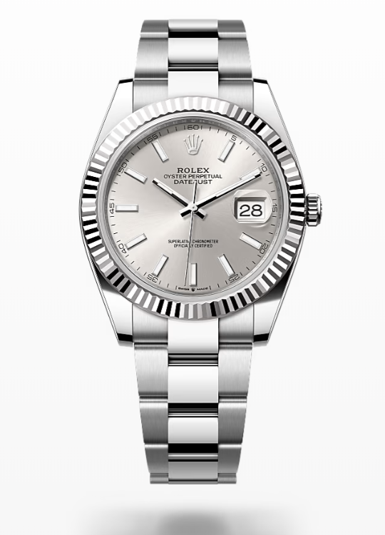 Rolex Date Just - Silver - Oystersteel and white gold - bezel Rolex Datejust