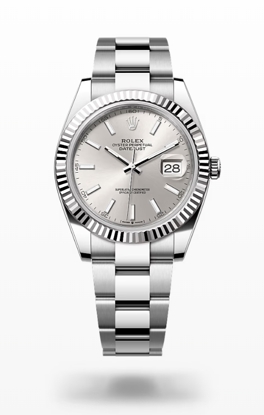Rolex Date Just - Silver - Oystersteel and white gold - bezel Rolex Datejust