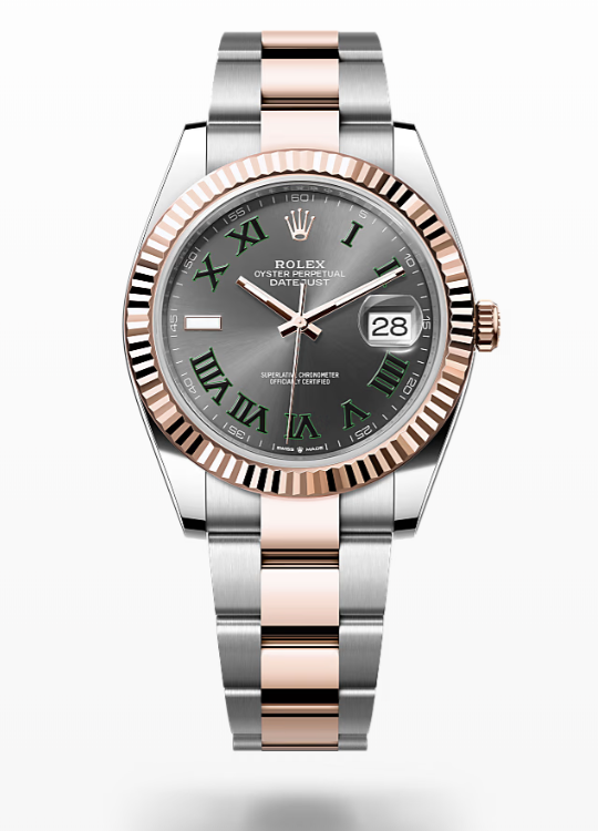 Rolex Date Just - Slate - Oystersteel and Everose gold, bezel Rolex Datejust