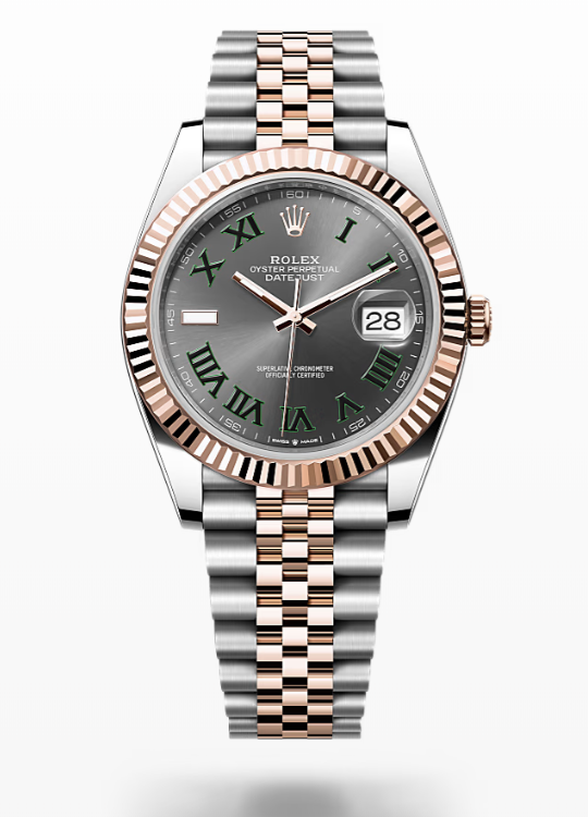 Rolex Date Just - Slate - Oystersteel and Everose gold, bezel-jubilee Rolex Datejust