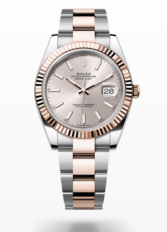 Rolex Date Just - Sundust - Oystersteel and Everose gold, bezel Rolex Datejust