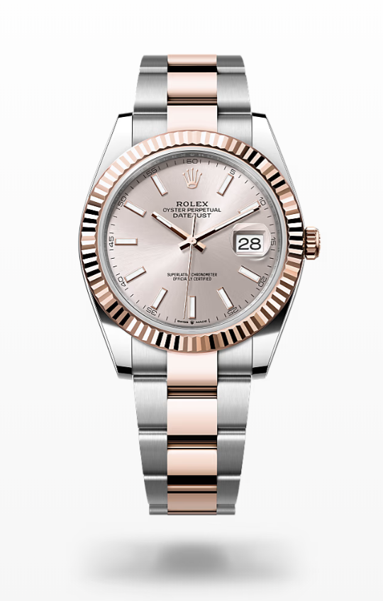 Rolex Date Just - Sundust - Oystersteel and Everose gold, bezel Rolex Datejust