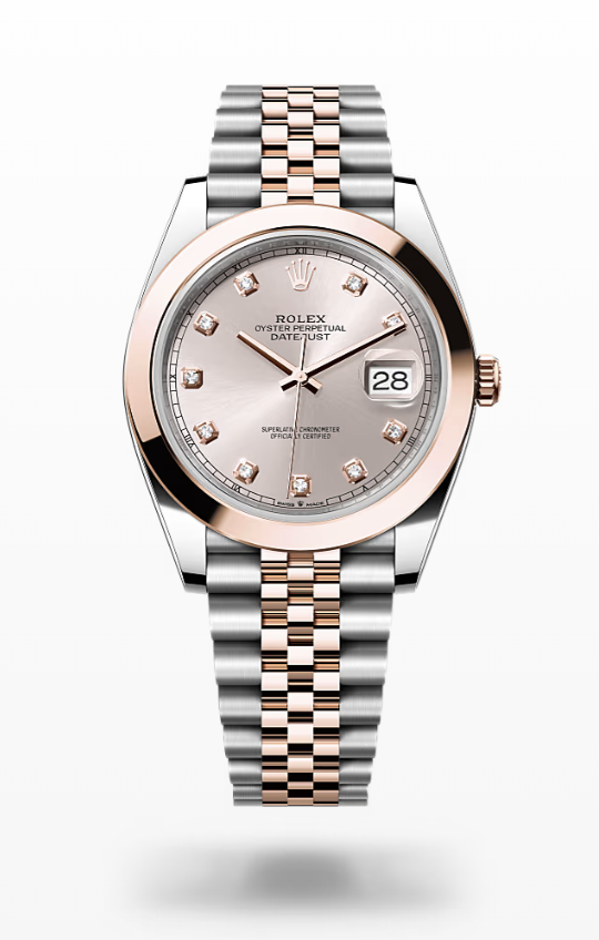 Rolex Date Just - Sundust set with diamonds - Oystersteel and Everose gold, dial-jubilee Rolex Datejust Diamonds