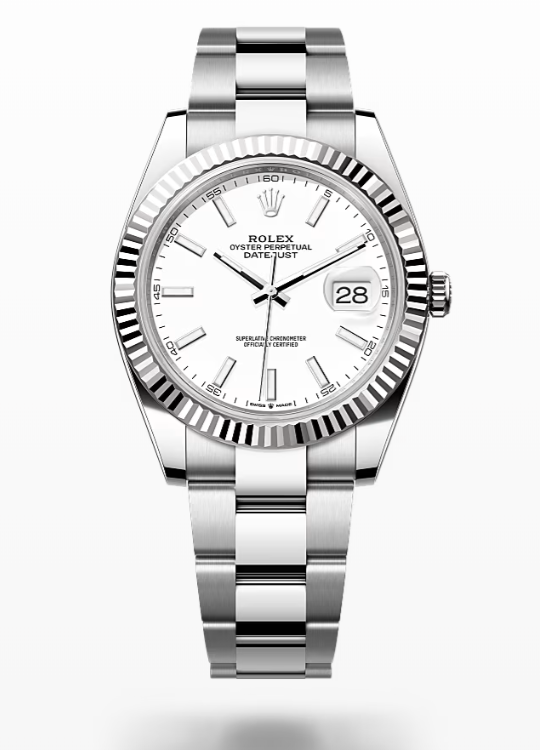 Rolex Date Just - White - Oystersteel and white gold - bezel Rolex Datejust