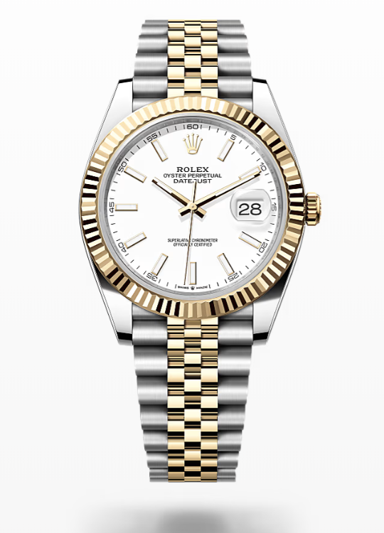 Rolex Date Just - White - Oystersteel and yellow gold Rolex Datejust