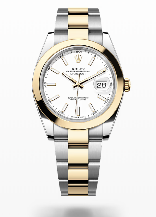 Rolex Date Just - White - Oystersteel and yellow gold, dial Rolex Datejust