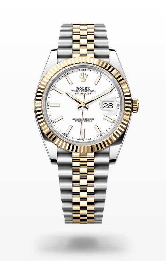 Rolex Date Just - White - Oystersteel and yellow gold Rolex Datejust