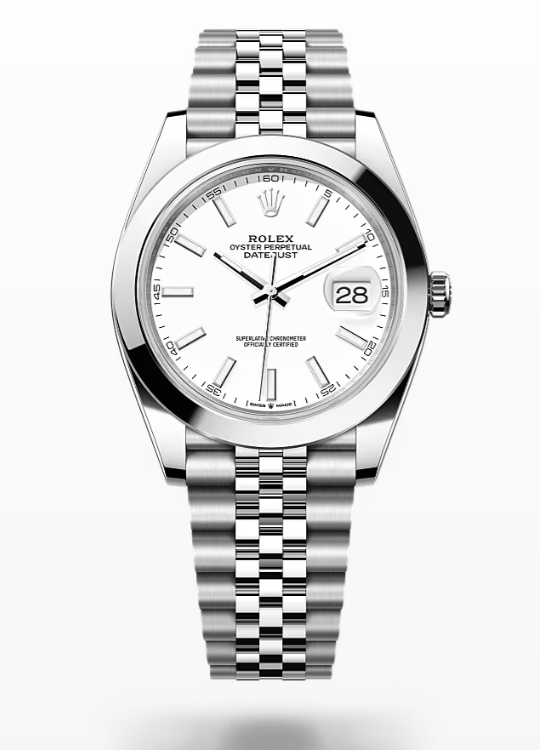 Rolex Date Just - White - Oystersteel, jubilee Rolex Datejust