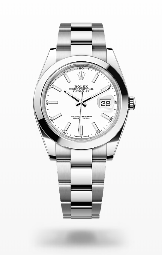 Rolex Date Just - White - Oystersteel Rolex Datejust