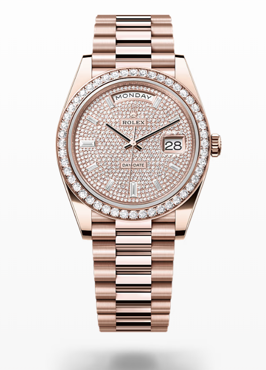 Rolex Day-Date - Diamond-paved - Everose gold and diamonds Rolex Day-Date Diamond