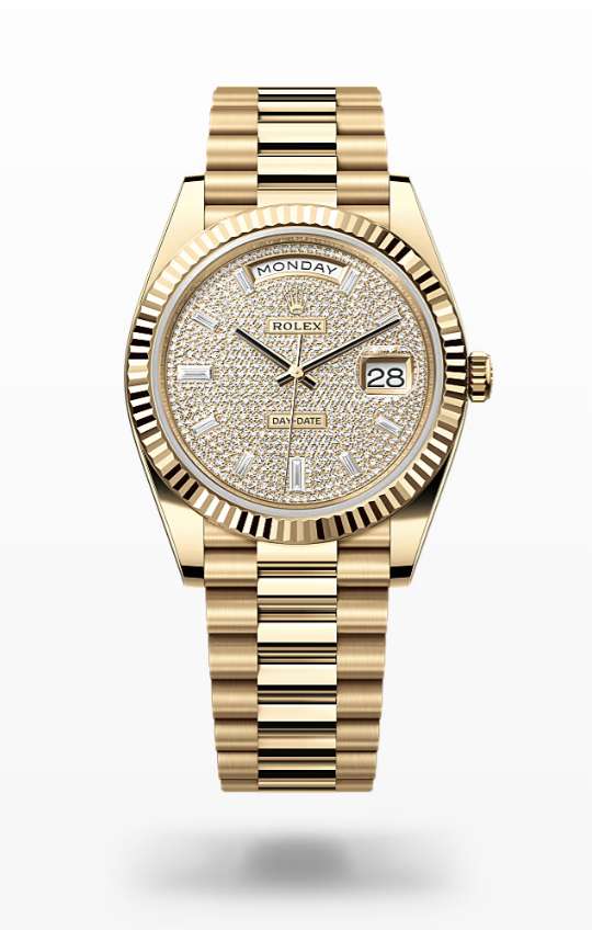 Rolex Day-Date - Diamond-paved - Yellow gold Rolex Day-Date Diamond
