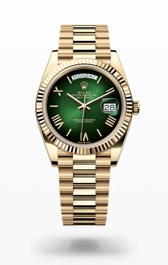 Rolex Day-Date - Green ombré - Yellow gold Rolex Day-Date