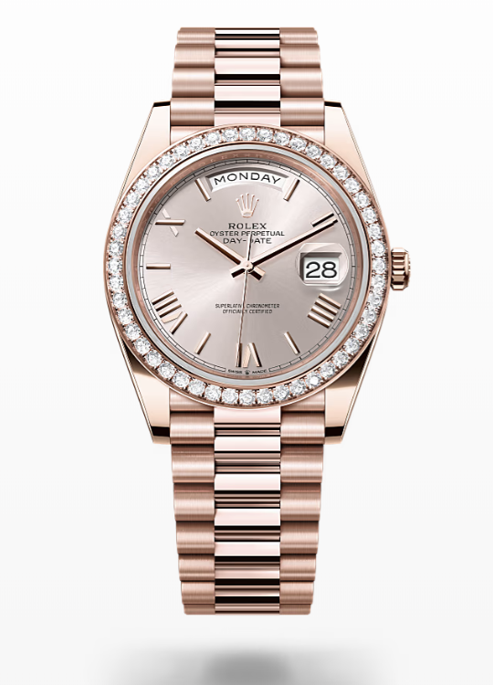 Rolex Day-Date - Sundust - Everose gold and diamonds Rolex Day-Date Diamond
