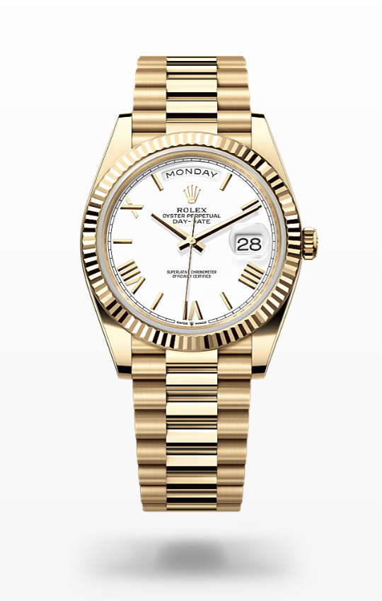 Rolex Day-Date - White - Yellow gold Rolex Day-Date