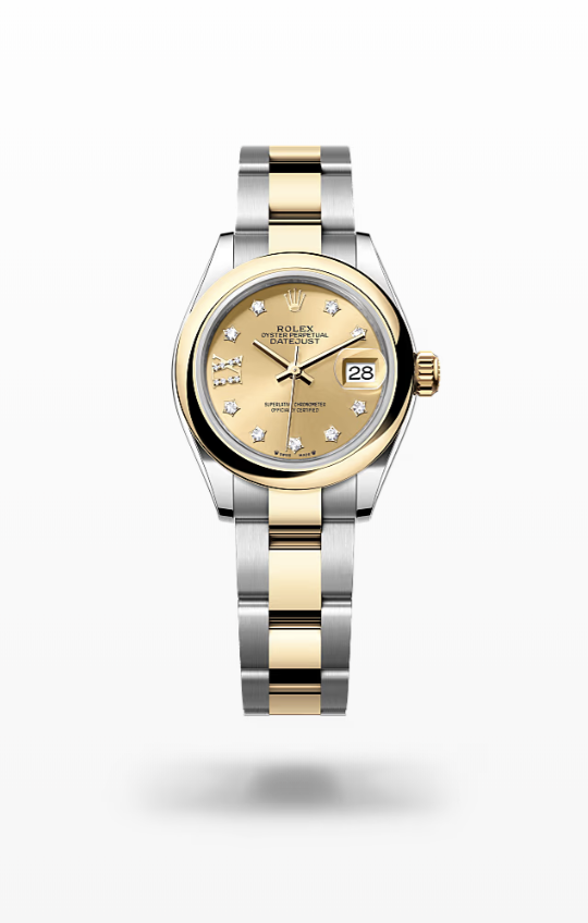 Rolex Lady-Datejust - Champagne-colour set with diamonds, Oystersteel and yellow gold, dial Rolex Lady-Datejust