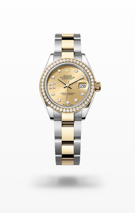 Rolex Lady-Datejust - Champagne-colour set with diamonds, yellow gold and diamonds, dial Rolex Lady-Datejust Diamond