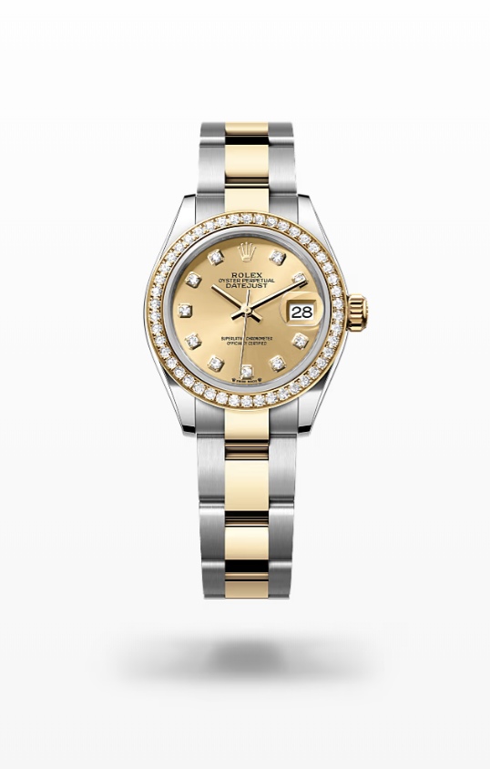 Rolex Lady-Datejust - Champagne-colour set with diamonds, yellow gold and diamonds Rolex Lady-Datejust Diamond