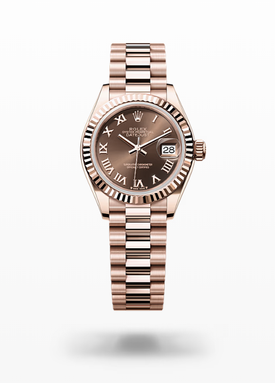 Rolex Lady-Datejust - Chocolate, Everose gold I Rolex Lady-Datejust President Everose Gold