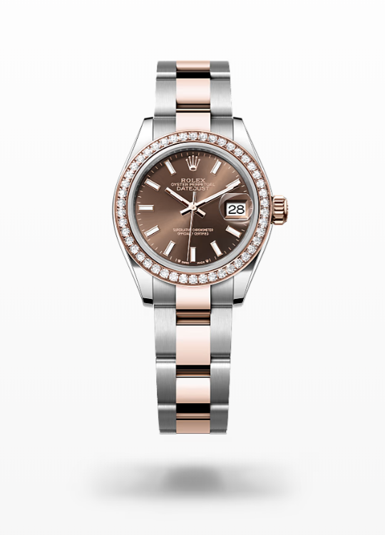 Rolex Lady-Datejust - Chocolate, Oystersteel, Everose gold and diamonds Rolex Lady-Datejust Everose Gold Diamond