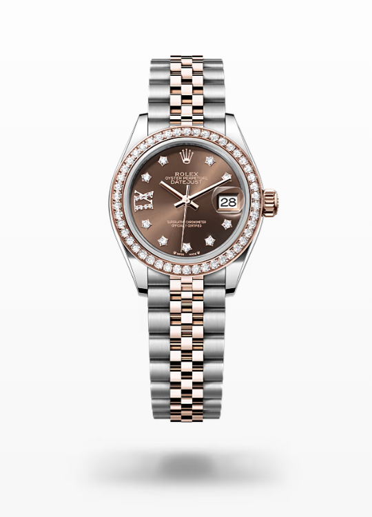 Rolex Lady-Datejust - Chocolate, Oystersteel, Everose gold and diamonds, Jubilee II Rolex Lady-Datejust Everose Gold Diamond