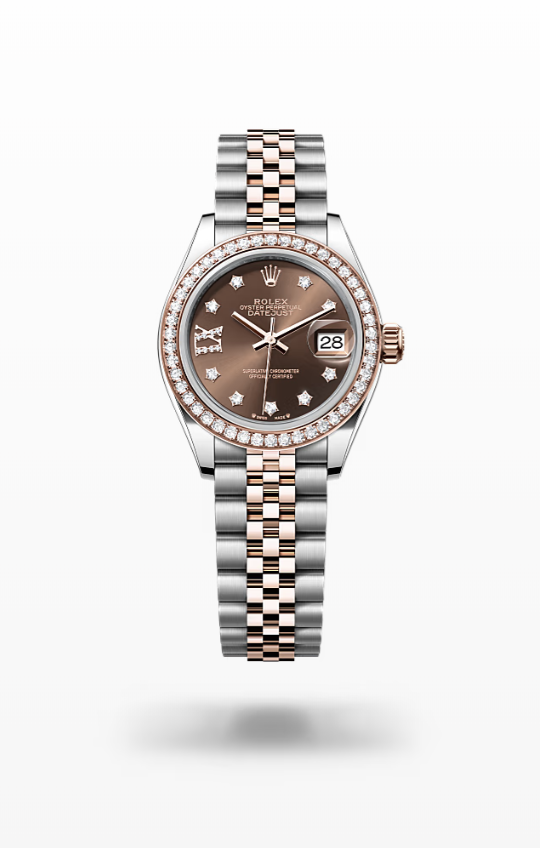 Rolex Lady-Datejust - Chocolate, Oystersteel, Everose gold and diamonds, Jubilee II Rolex Lady-Datejust Everose Gold Diamond