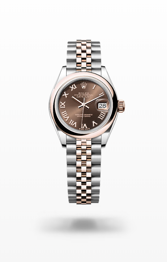 Rolex Lady-Datejust - Chocolate, oystersteel and Everose gold, dial-jubilee I Rolex Lady-Datejust Everose Gold