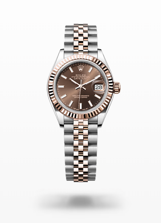 Rolex Lady-Datejust - Chocolate, oystersteel and Everose gold, jubilee Rolex Lady-Datejust Everose Gold