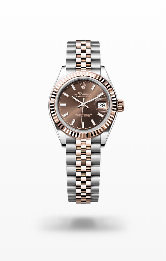 Rolex Lady-Datejust - Chocolate, oystersteel and Everose gold, jubilee Rolex Lady-Datejust Everose Gold