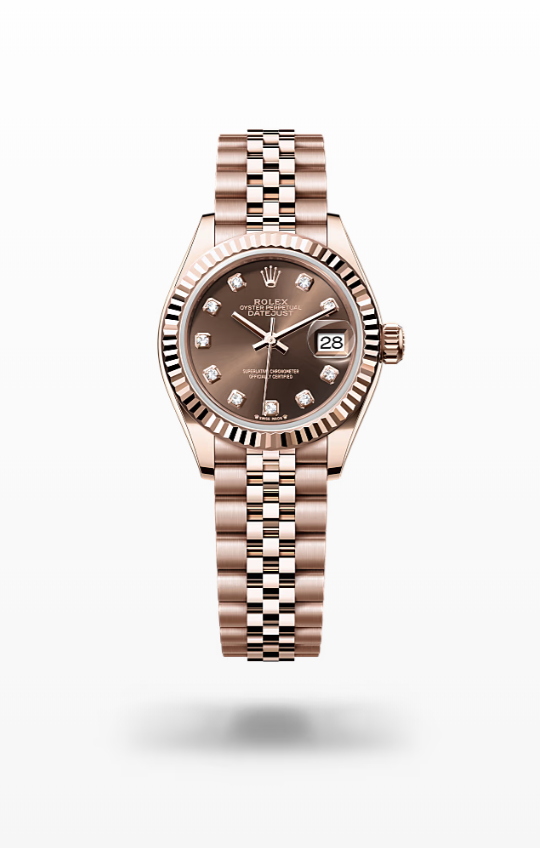 Rolex Lady-Datejust - Chocolate set with diamonds, Everose gold, jubilee Rolex Lady-Datejust Everose Gold Diamond