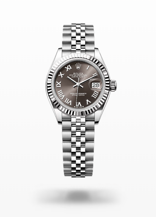Rolex Lady-Datejust - Dark grey, fluted wg Rolex Lady-Datejust