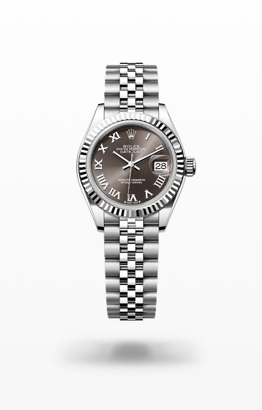 Rolex Lady-Datejust - Dark grey, fluted wg Rolex Lady-Datejust