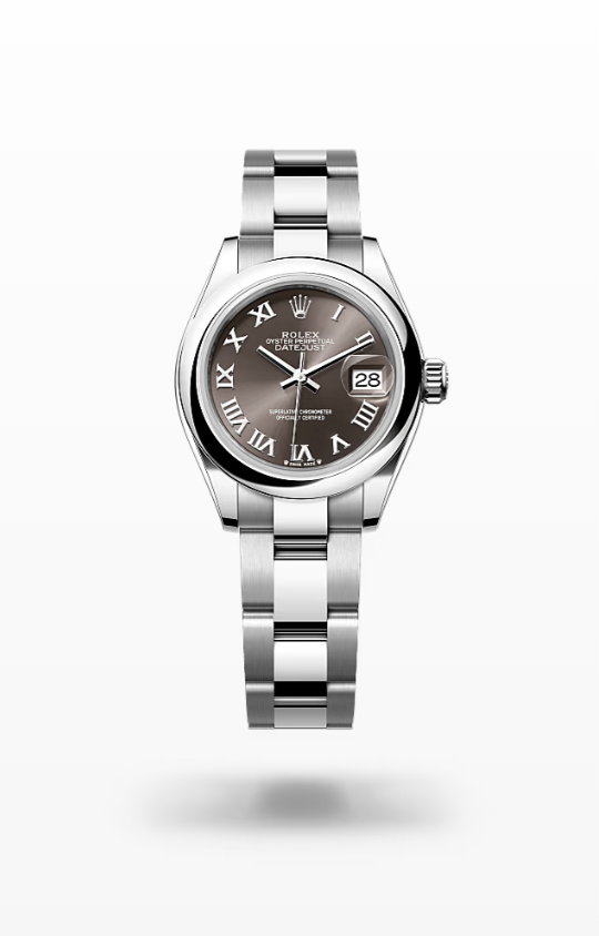 Rolex Lady-Datejust - Dark grey, oystersteel Rolex Lady-Datejust