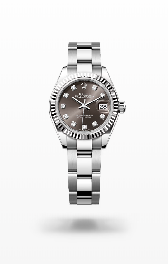 Rolex Lady-Datejust - Dark grey set with diamonds, bezel Rolex Lady-Datejust