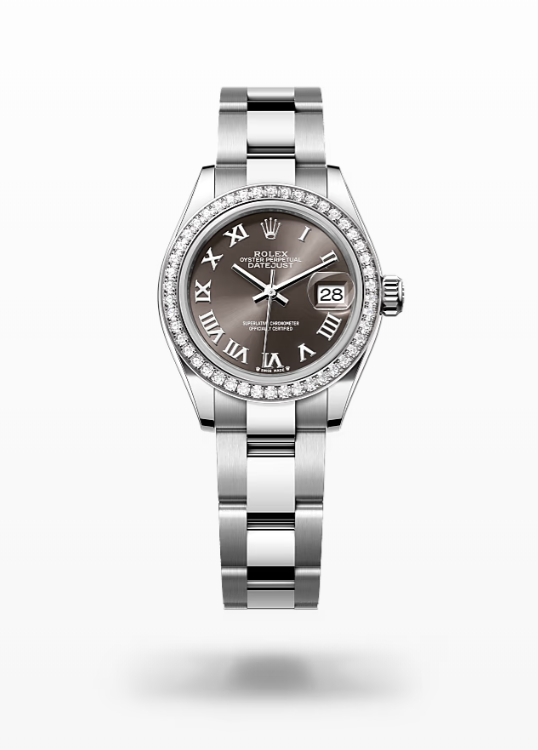 Rolex Lady-Datejust - Dark grey, white gold and diamonds wg Rolex Lady-Datejust