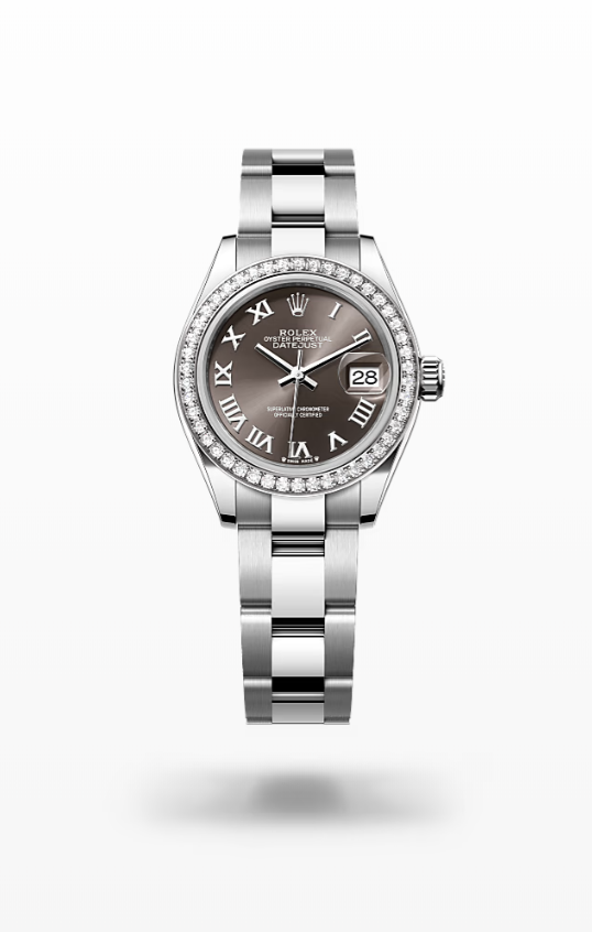 Rolex Lady-Datejust - Dark grey, white gold and diamonds wg Rolex Lady-Datejust
