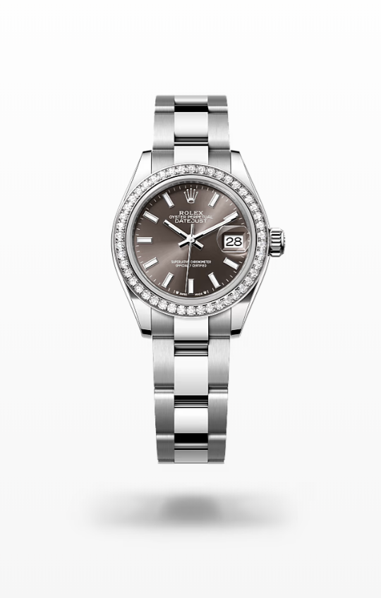 Rolex Lady-Datejust - Dark grey, white gold and diamonds Rolex Lady-Datejust