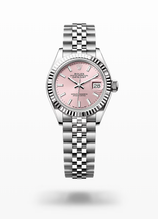 Rolex Lady-Datejust -Pink, fluted Rolex Lady-Datejust