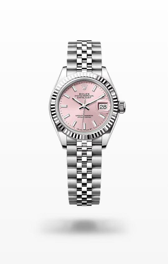 Rolex Lady-Datejust -Pink, fluted Rolex Lady-Datejust